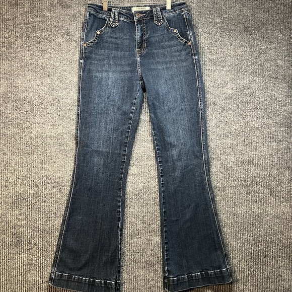 Rock And Roll Cowgirl Denim - Rock & Roll Cowgirl Trouser Jeans Size 28x34 River Details Dark Wash Boot Cut